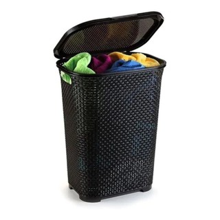 Cesto Organizador de Roupa Suja Com Tampa em Plástico 45 Litros Multiuso