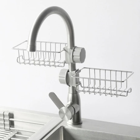 Pia Bucha Detergente Aço Inox Cozinha Banheiro Porta Esponja Suporte De Torneira