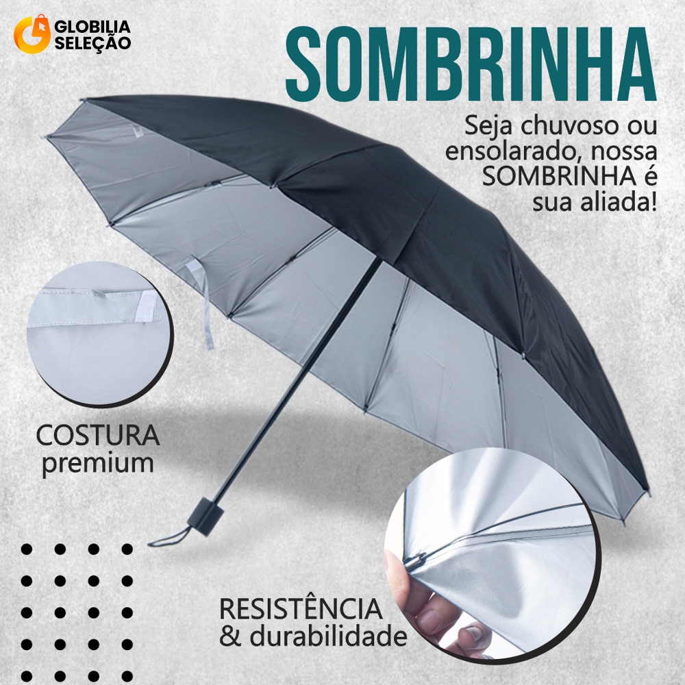Sombrinha Grande Guarda Chuva Dobrável Abertura e fechamento manual Masculina Feminina Grande Pequeno