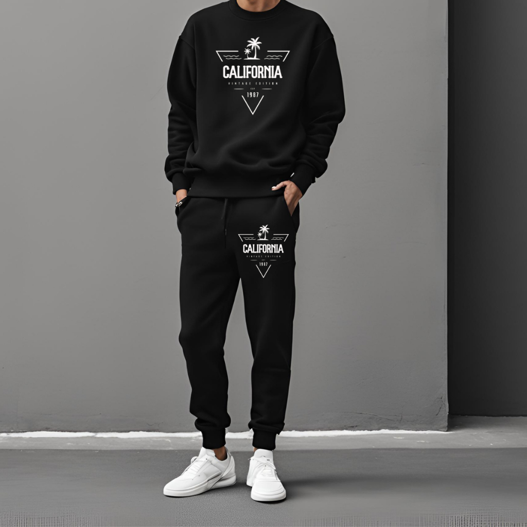Conjunto calça e blusa de moletom estampado california