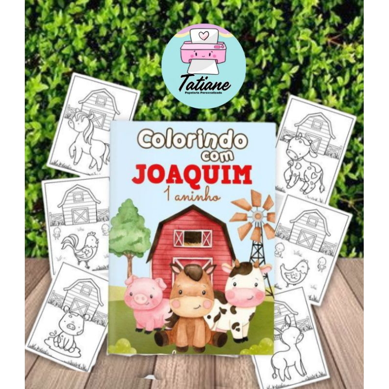 Kit Revistinha/livrinho de colorir Personalizado para lembrancinha de festa de aniversário tamanho tradicional