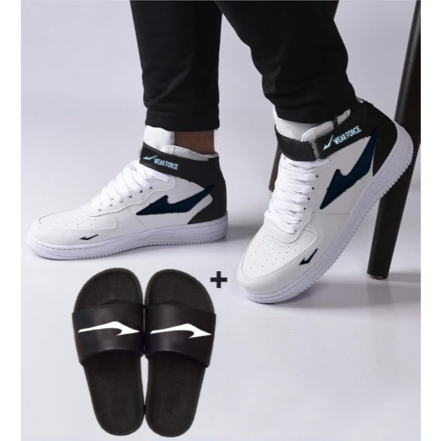 Tênis Cano Alto Masculino feminino + chinelo slide
