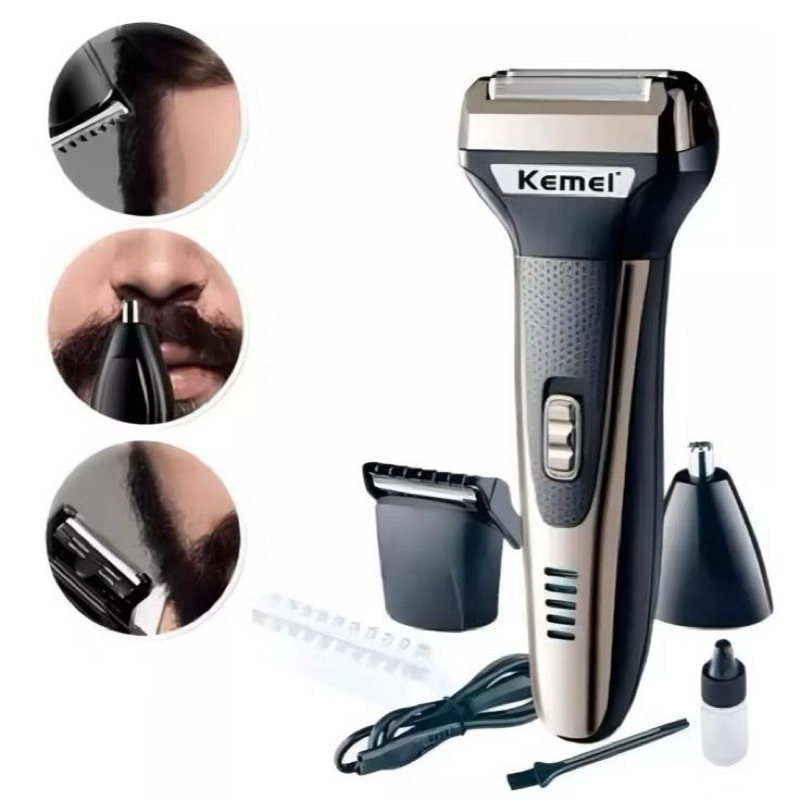 Barbeador KM6776 Recarregável Multifuncional 3 Em 1 Máquina barbeadora Portátil Multifuncional Kemei
