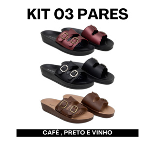 Kit 3 Pares Sandalia Ortopédica Feminina Confortavel Esporão Dores nos Pés Macia Terapia dos Pés em Oferta na Shopee