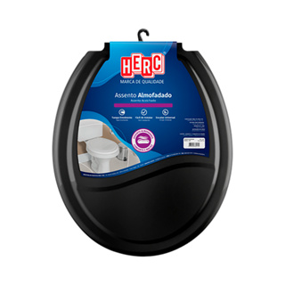Assento Sanitario Almofadado Pratico Preto Herc em Oferta na Shopee