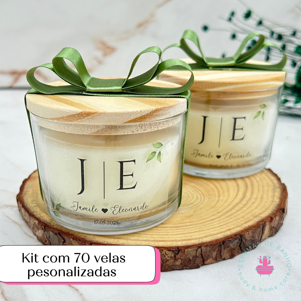 Kit 70 Velas Aromáticas 100g Lembrancinha personalizada