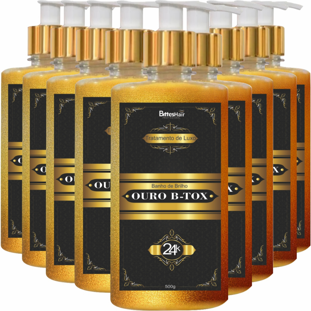 10 Máscara Ouro B-Tox Tratamento de Luxo BittesHair Profissional ATACADO