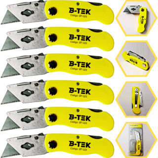 Kit Jogo 6 Estiletes Dobrável +30 Lâminas 18mm Trapezoidal em Oferta na Shopee