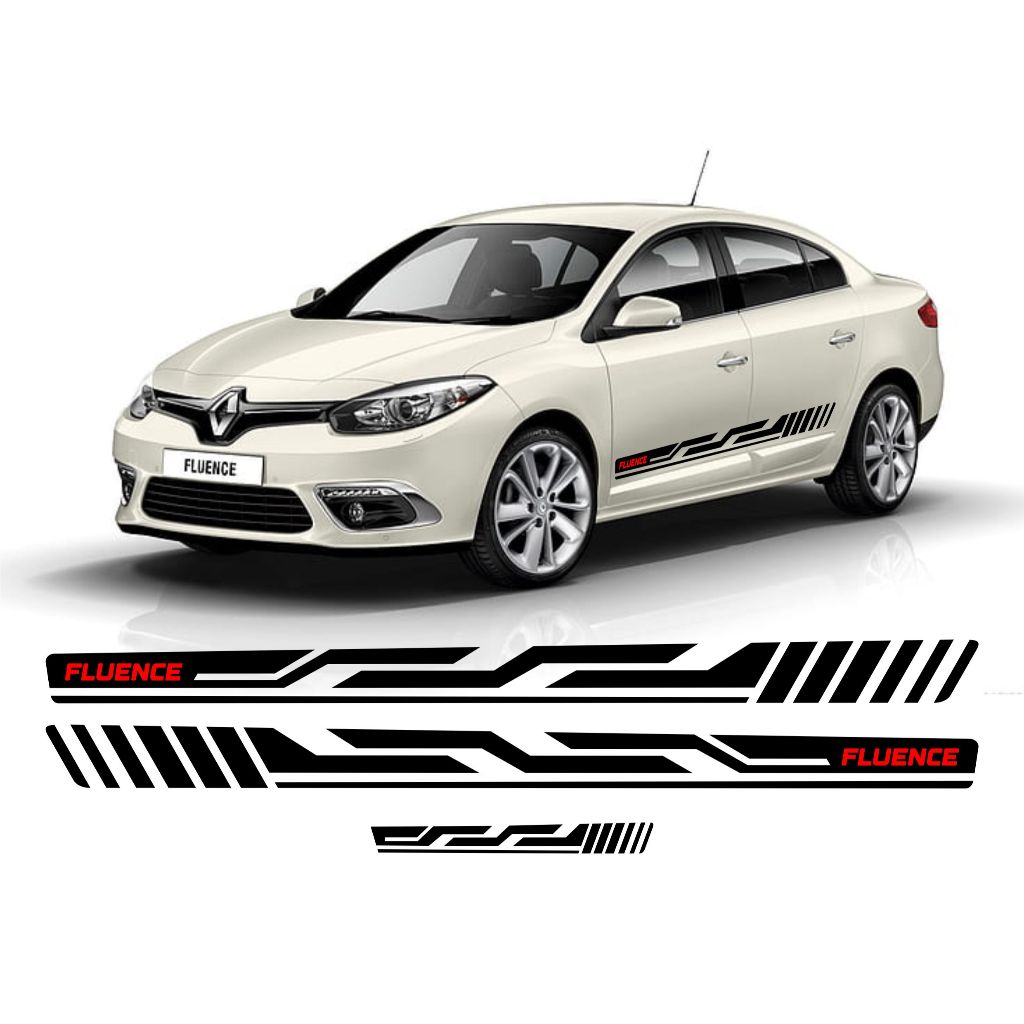 Kit 3 Faixas Laterais e Traseira Renault Fluence GT Dominyque CVT Acessórios Automotivo Tuning Sport Personalizado RN64