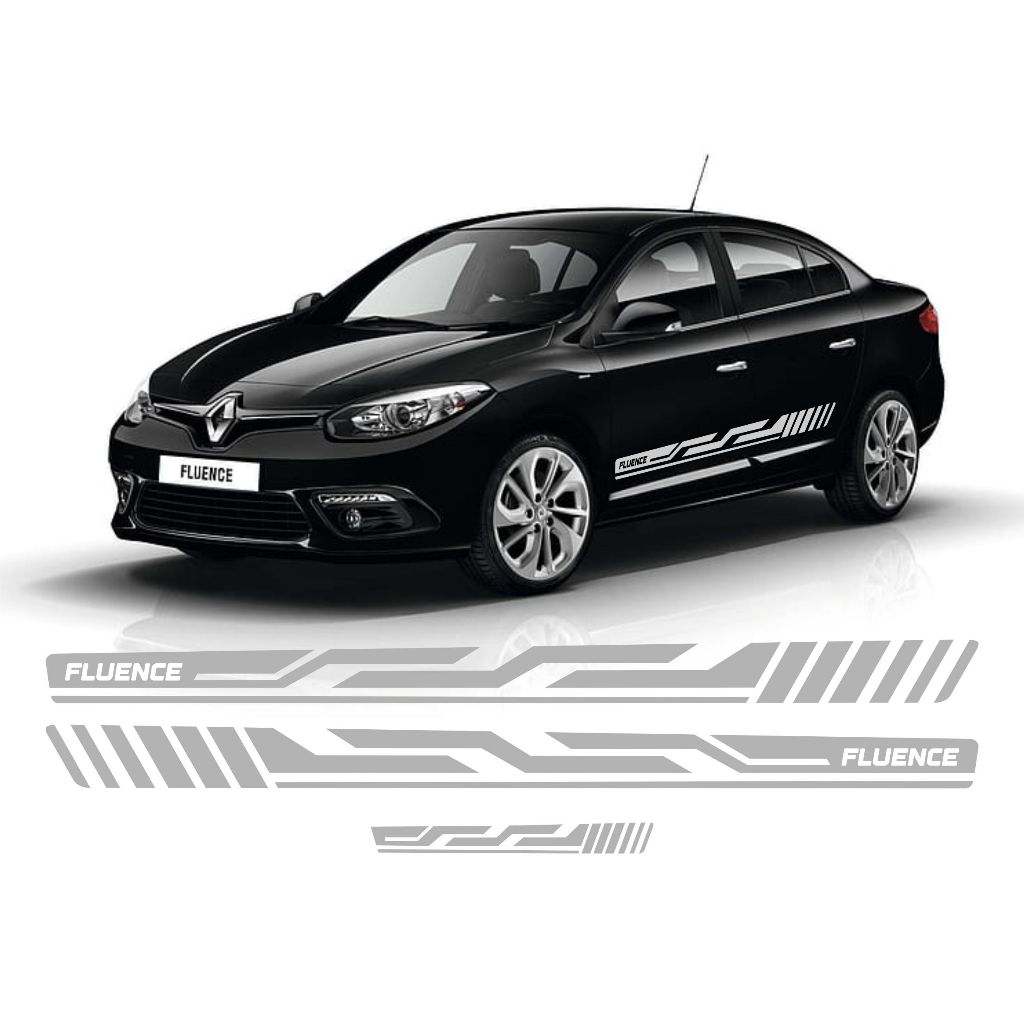 Kit 3 Adesivos Laterais e Traseira Renault Fluence GT Dominyque CVT Acessórios Automotivo Tuning Personalizado RN67