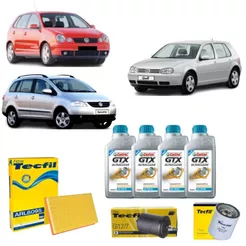 Kit Troca De Oleo Filtros VW Polo Golf Spacefox 1.6 8V 15w40 Castrol Semisintetico Revisão Original