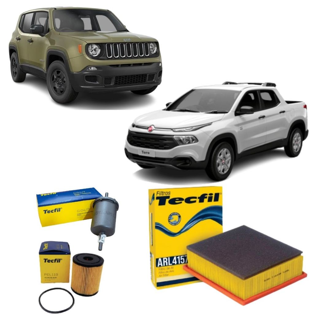 Kit Filtros Jeep Renegade Fiat Toro 1.8 Flex Tecfil Original em Oferta na Shopee