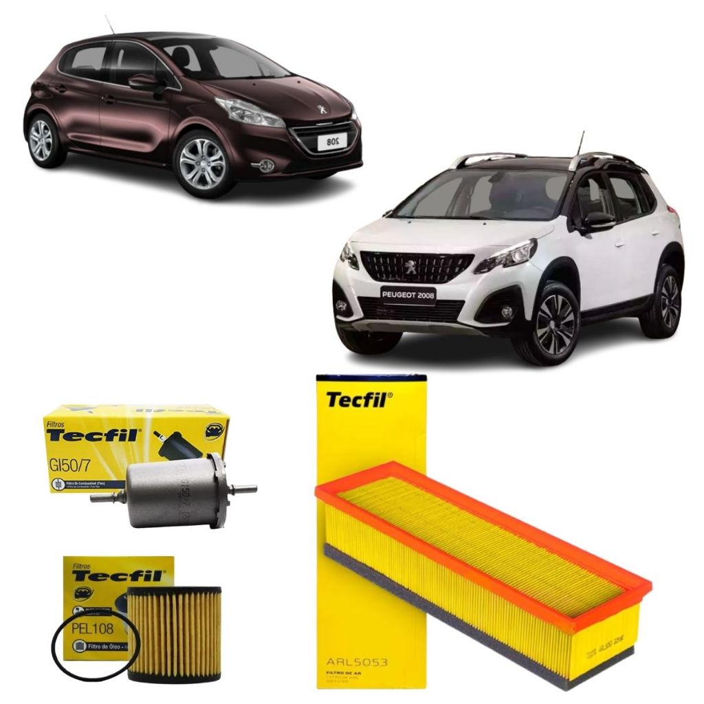 Kit Filtros Peugeot 208 2008 1.6 16V Tecfil em Oferta na Shopee