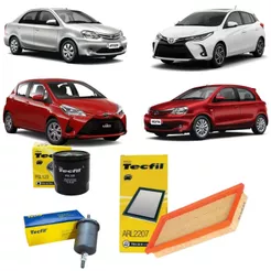 Kit Filtros Toyota Etios 1.3 1.5 Yaris 1.5 acima 2016 Tecfil