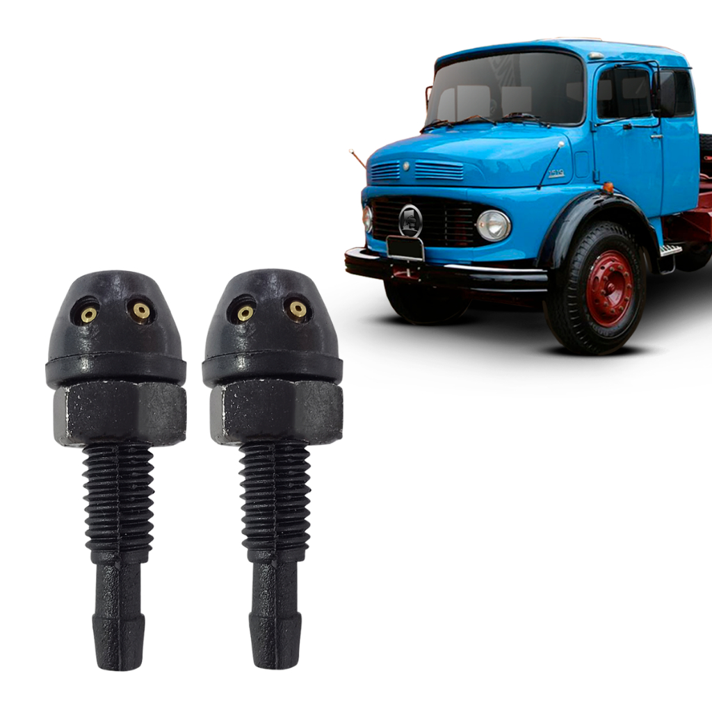 Brucutu Bico Esguicho Ejetor Água Limpador do Para-brisa 2 Saídas Compatível Caminhões Mercedes-Benz