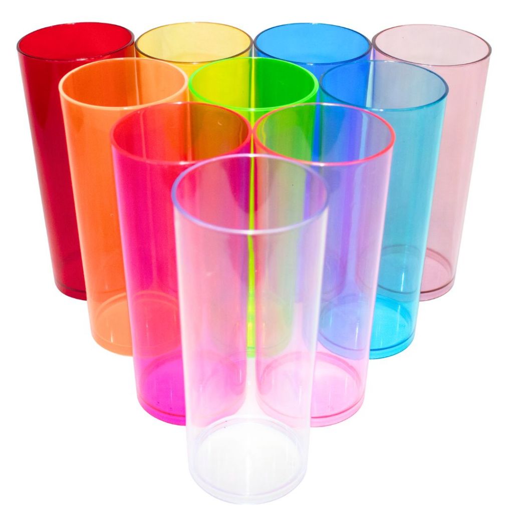30 Copos Long Drink premium Cristal Colorido de Acrílico 330ml - Beleza, Resistência e Sofisticação para Suas Bebidas! em Oferta na Shopee