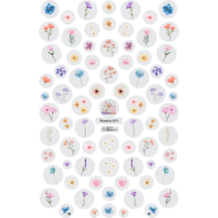 Adesivos Para Unha Pelicula 3D Florais Coloridas Borboleta Flores Diversas 70 Por Cartela Nais Art