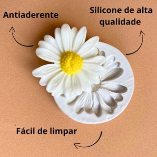 Molde de silicone Margarida Forma para velas biscuit gesso sabonete artesanato resina em Oferta na Shopee