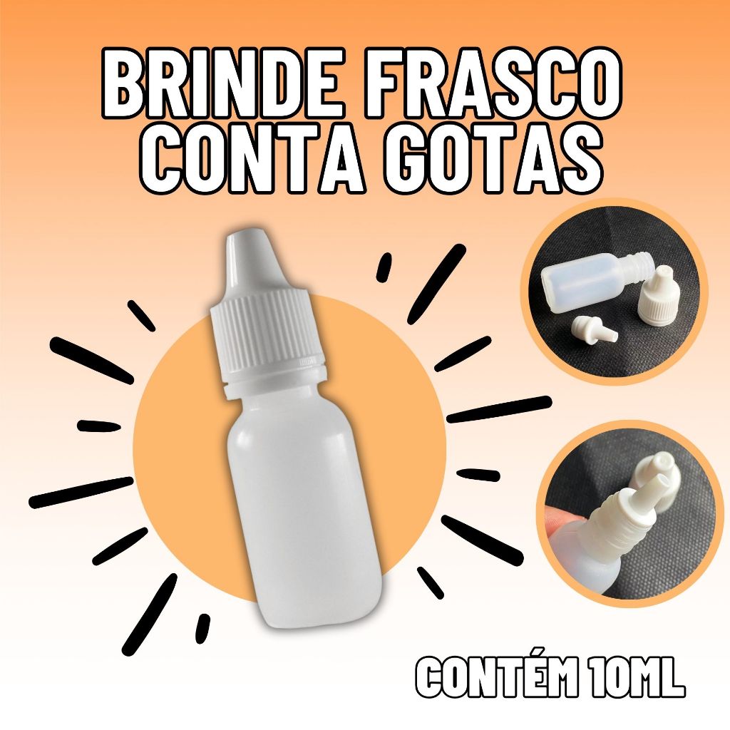Frasco Plástico De 10ml Conta Gotas Tampa Lacre! em Oferta na Shopee