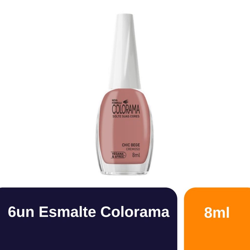 Kit 6un Esmalte Colorama Cremoso Chic Bege 8ml