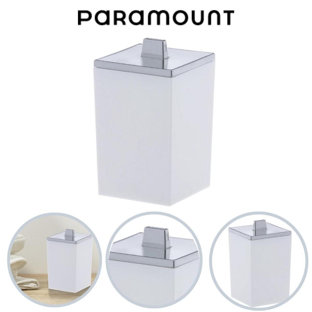 Porta Algodao Cotonete Pratico Organizador Quadratta em Plastico Paramount - Home & Living
