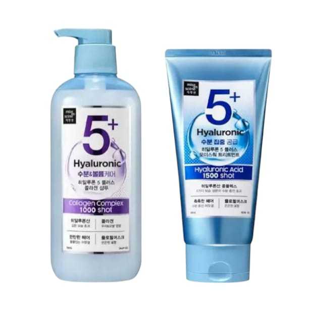KIT SHAMPOO COLLAGEN COMPLEX 1000 SHOT 700ml E MÁSCARA ACID 1500 SHOT 300ml 5+ HYALURONIC - MISE EN SCÉNE