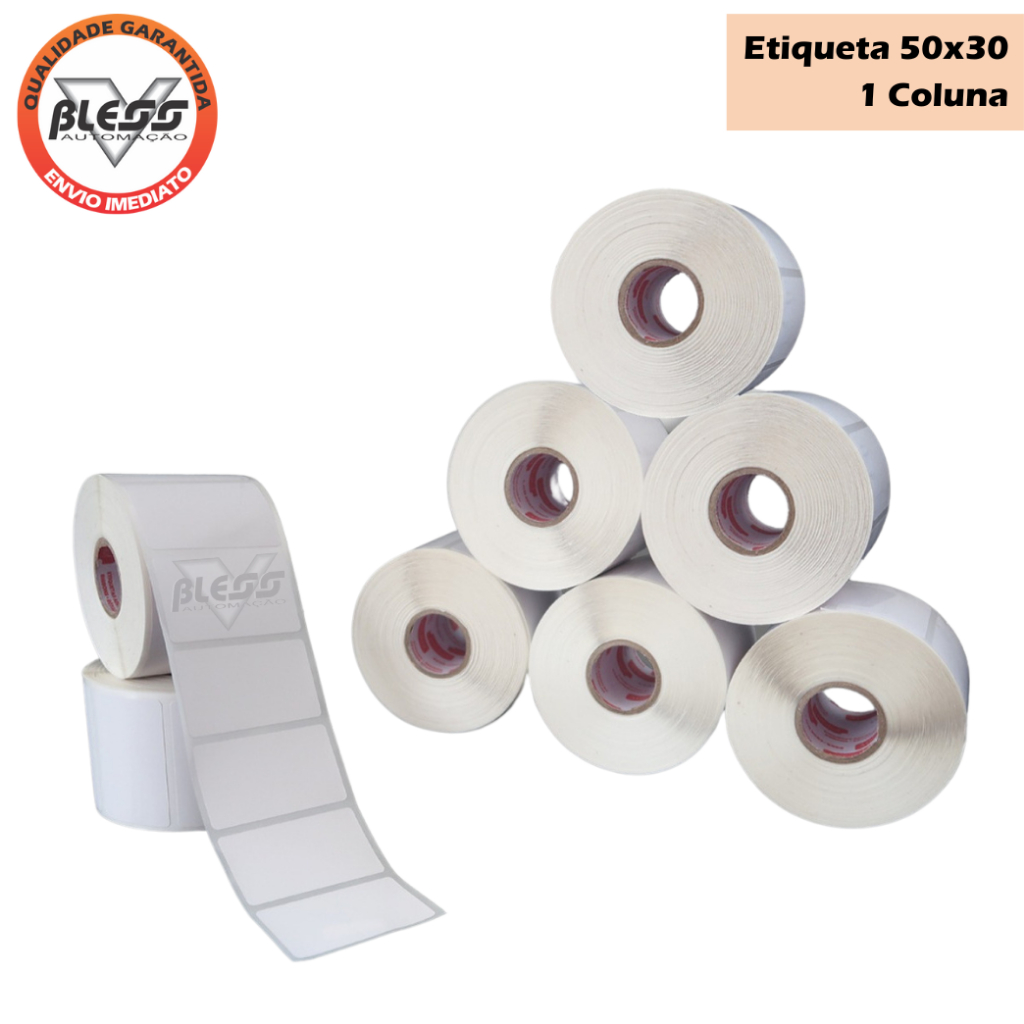 05 Milheiros Etiqueta Térmica 50x30 1 Coluna em Oferta na Shopee