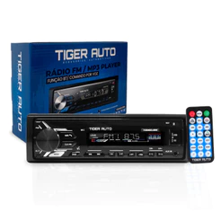 Som Automotivo Rádio Tiger Auto FM MP3 Bluetooth 4 SD Controle Via App