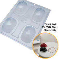 1~4 Forma BWB Com Silicone (3partes) Para Chocolate Cód.9841-Mouse 100g.Para Festas Trufas, Bombons.
