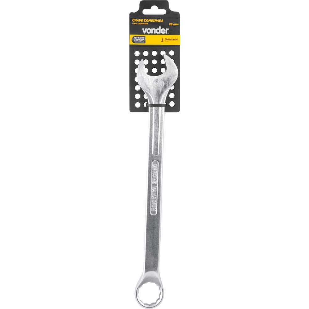 Chave combinada 28mm cromo vanádio cromada cartela - Vonder em Oferta na Shopee