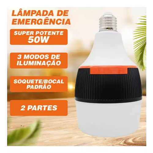 Super lâmpada de emergência BL-599 50w 6h ligada após faltar energia BIVOLT em Oferta na Shopee