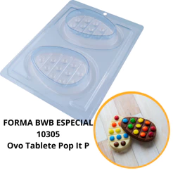 1~4 lançamento bwb forma silicone bwb ovo de páscoa ovo pop it (p) 3 partes cod 10305 páscoa 2025 (CHOCO)