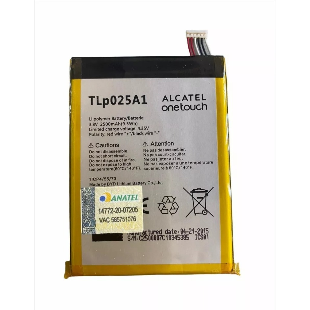 Ba-teria Modelo Tlp025a1 Pronta Entrega Para Alcatel One Touch Pop C9 7047A Nova