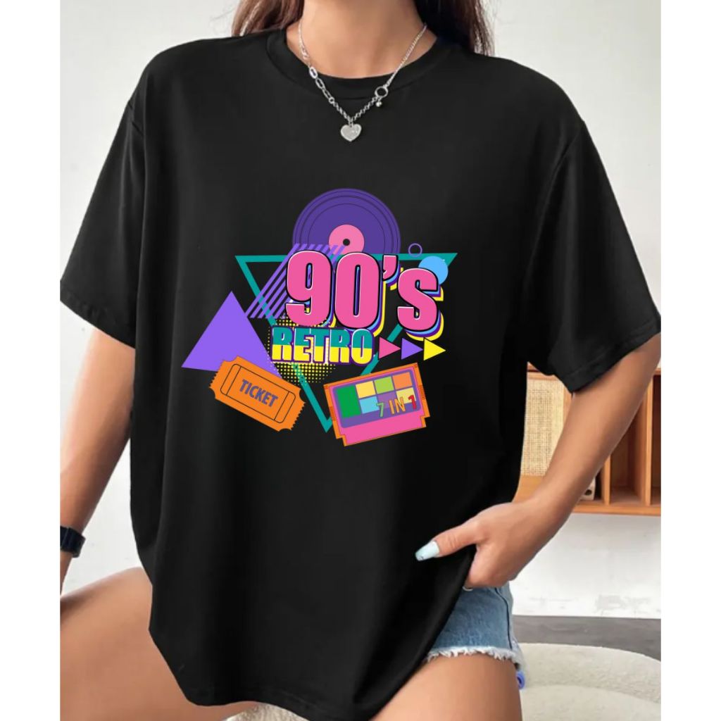 Blusa Feminina Larga Oversized Caimento Confortavel Anos  90´s Retro Tendencia Algodão
