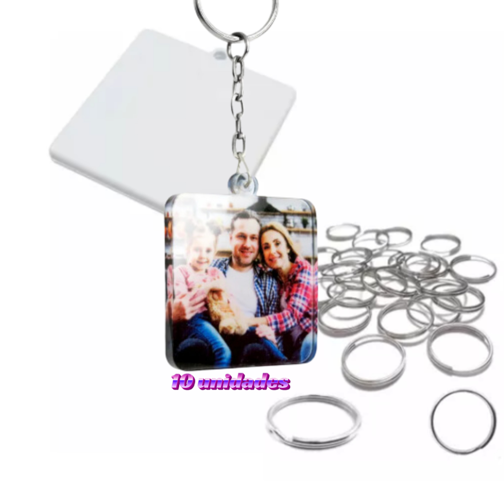 Chaveiros Quadrado Para Sublimação Polímero Resinado em Oferta na Shopee