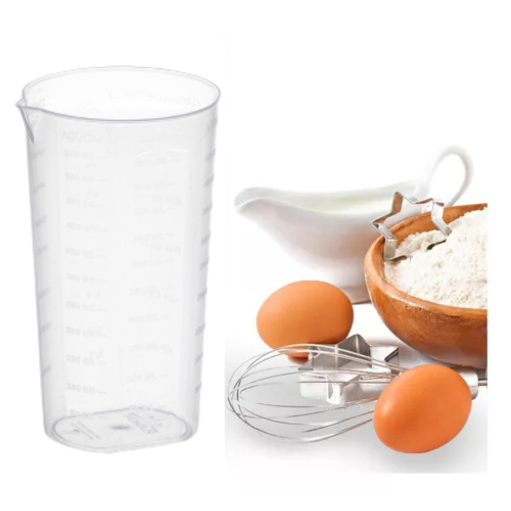 Kit 2 Copos Medidores 500 ml Em Plástico Transparente