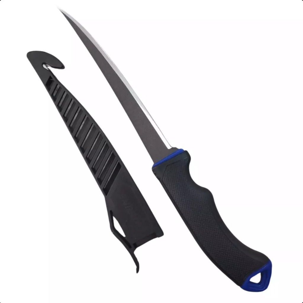 Faca Fileteira Marine Sports Fillet 32cm 7,5 Aço Inox Teflon Preto