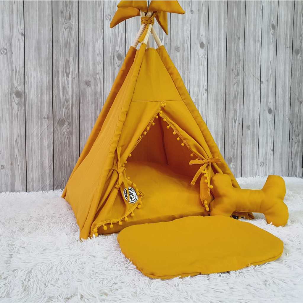Cabana Baby Mostard PP Toca Cabana De Cachorro Pequeno Porte Gato Casinha Cama