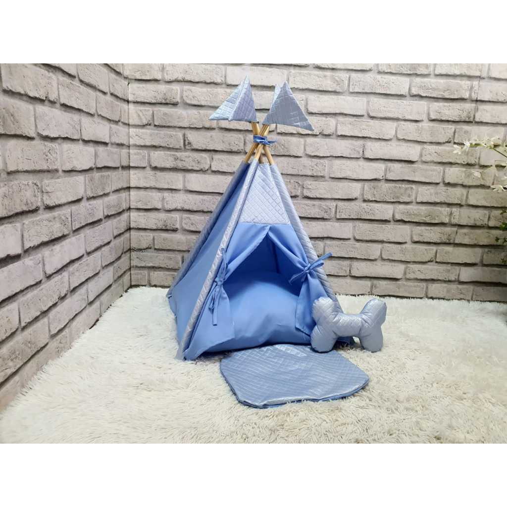 Cabana Baby Blue PP Toca Cabana De Cachorro Gato Casinha Cama Pequeno Porte