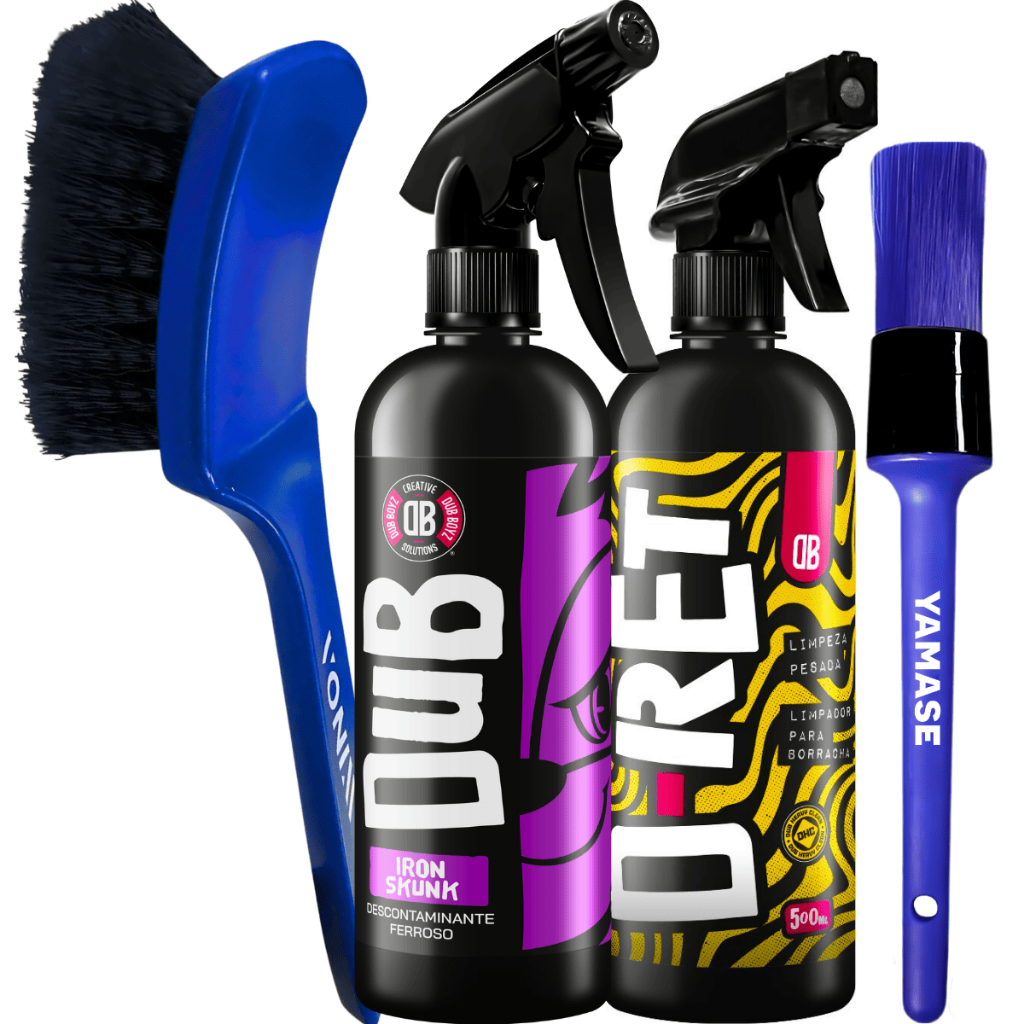 Kit Lavagem Rodas Pneus D-ret Dub Boyz Descontaminante Ferroso Iron Skunk Dub Boyz Escova Pincel em Oferta na Shopee