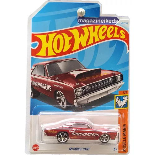 Miniatura Hot Wheels '68 Dodge Dart Vermelho - Série Muscle Mania