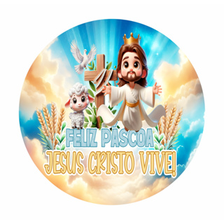 Painel Fotografico Redondo Sublimado Em Tecido 1,50m Religioso/Pascoa 13778 em Oferta na Shopee