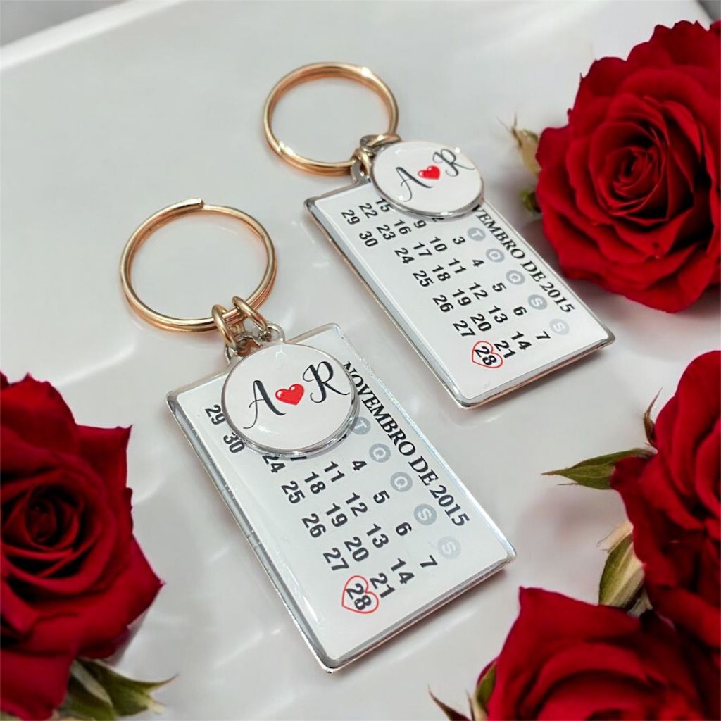 2 Chaveiros Casal Personalizados Namorados Mercosul - Personalizado Frente e Verso em Oferta na Shopee