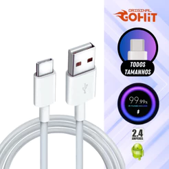 Cabo USB Para Celular TIPO C Turbo IPHONE Lighting V8 Turbo