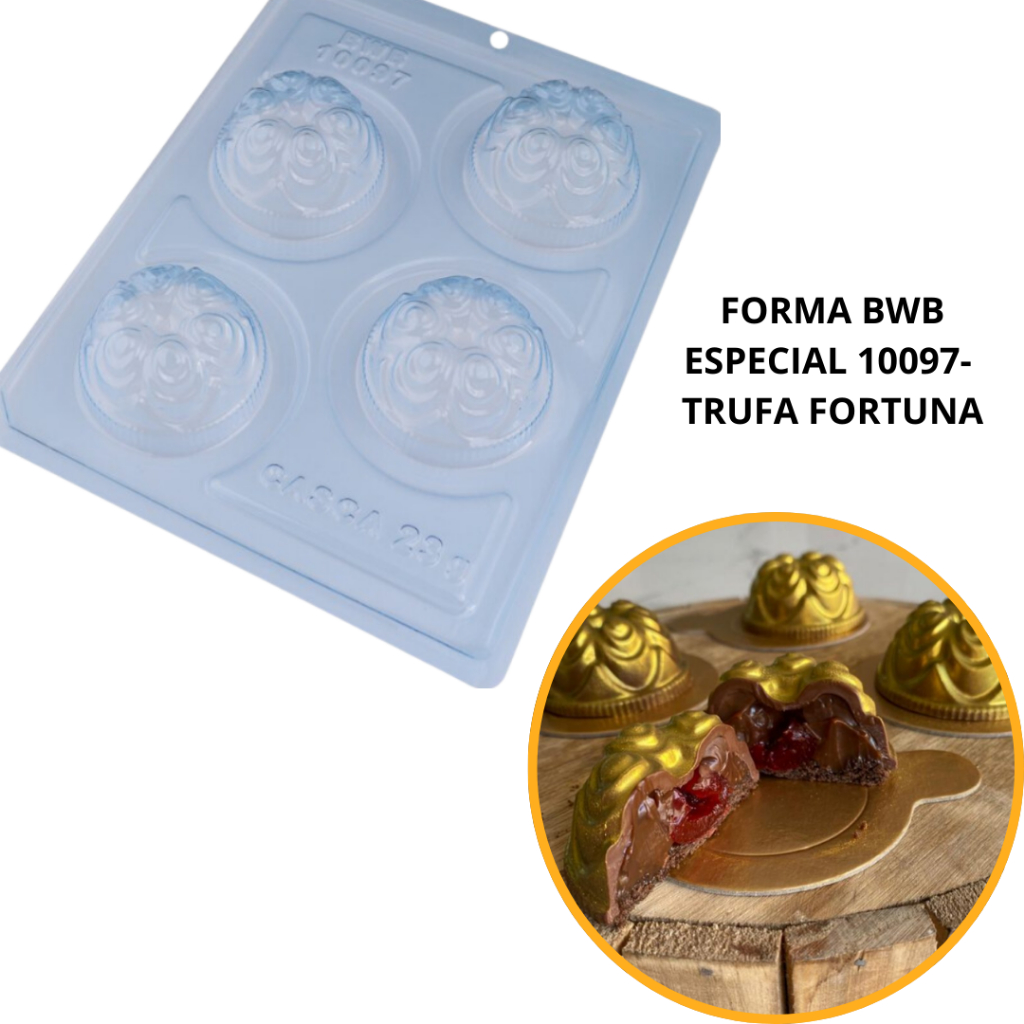1~4 Forma BWB Com Silicone (3 partes) Cód.10097- Trufa Fortuna 80g. Para Festas Trufas, Bombons (CHOCO) em Oferta na Shopee