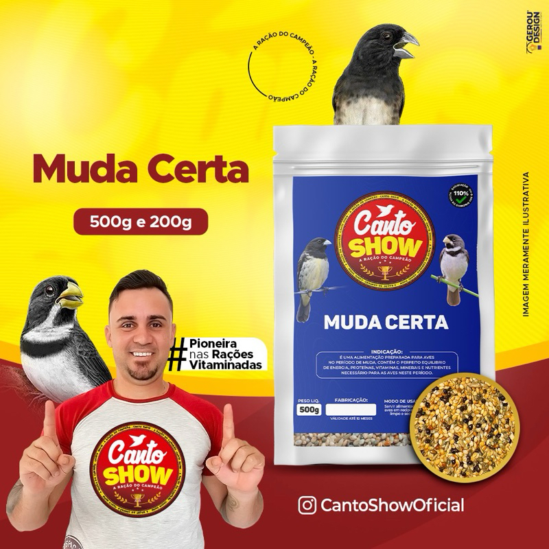 mistura de sementes Canto show - Muda certa 500g coleiro e papa capim
