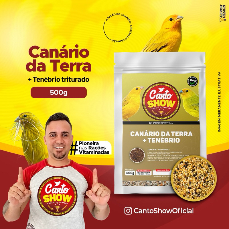 Canto show - Canario da terra com tenebrio 500g