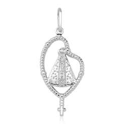 Pingente Terço Nossa Senhora Prata 925