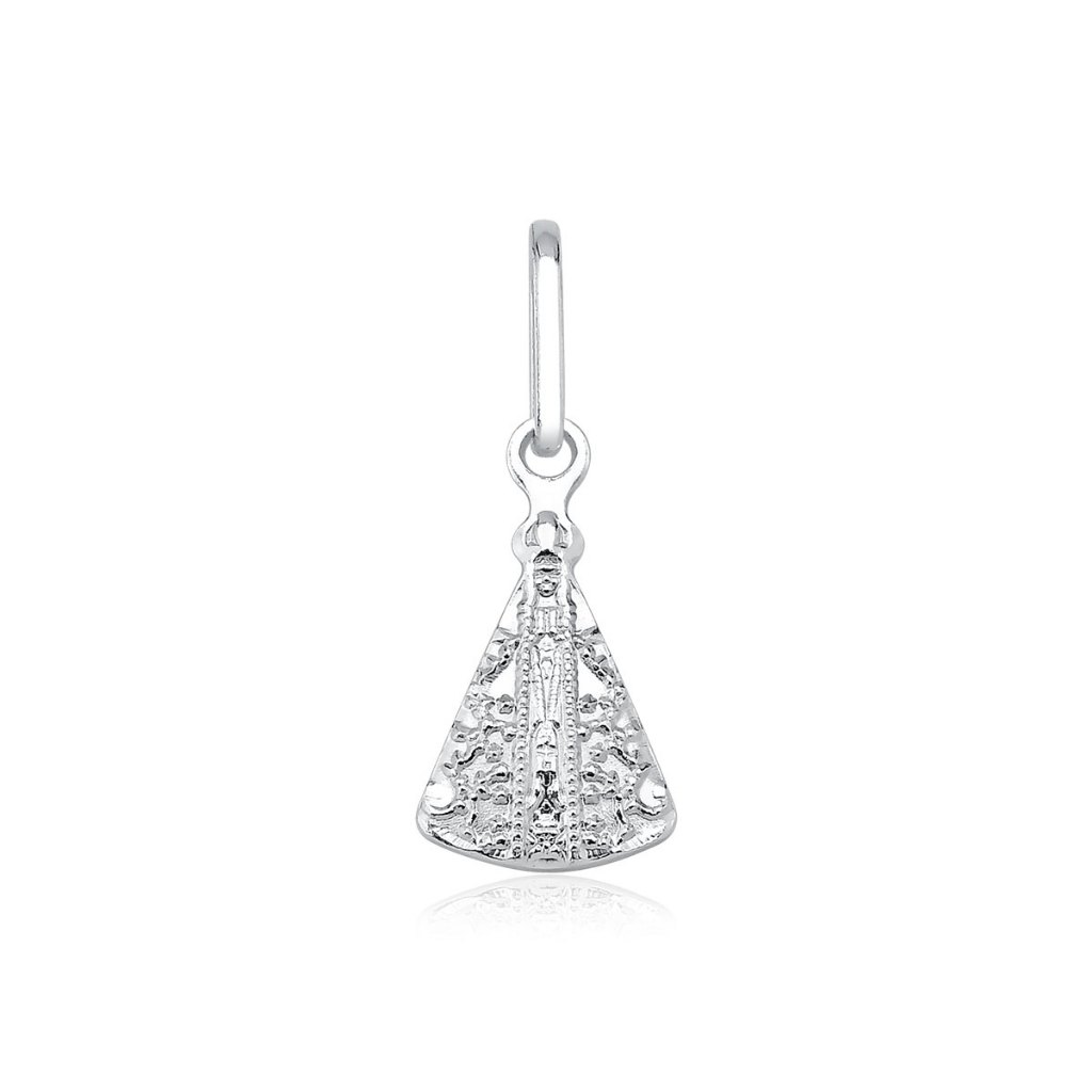 Pingente prata 925 Nossa Senhora Aparecida lisa - Fashion Accessories
