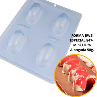 1~4 Forma BWB Com Silicone(3 partes)Cód.847-Mini Trufa Alongada 58g.Para Festas Trufas e Bombons. em Oferta na Shopee